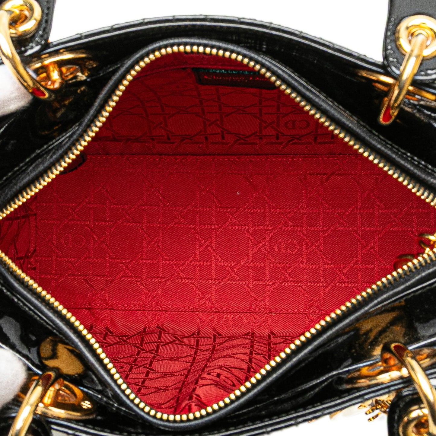 Dior Medium Patent Cannage Lady Dior