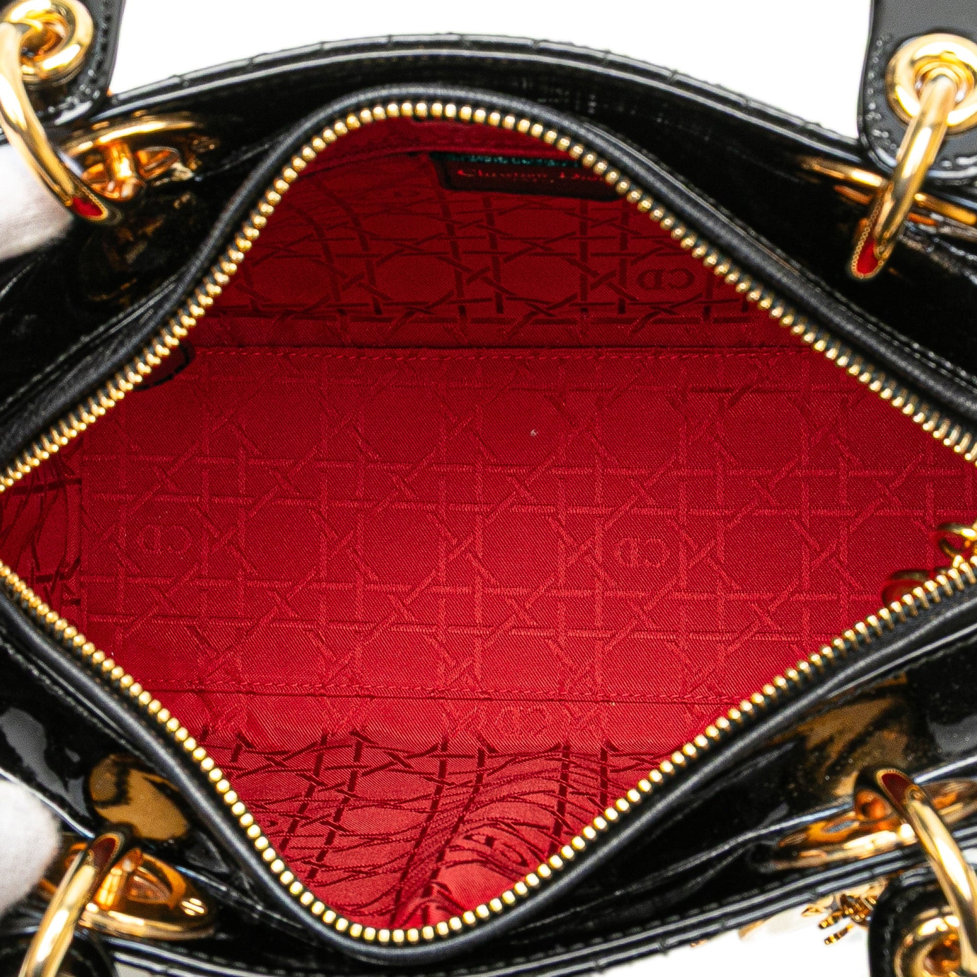 Dior Medium Patent Cannage Lady Dior