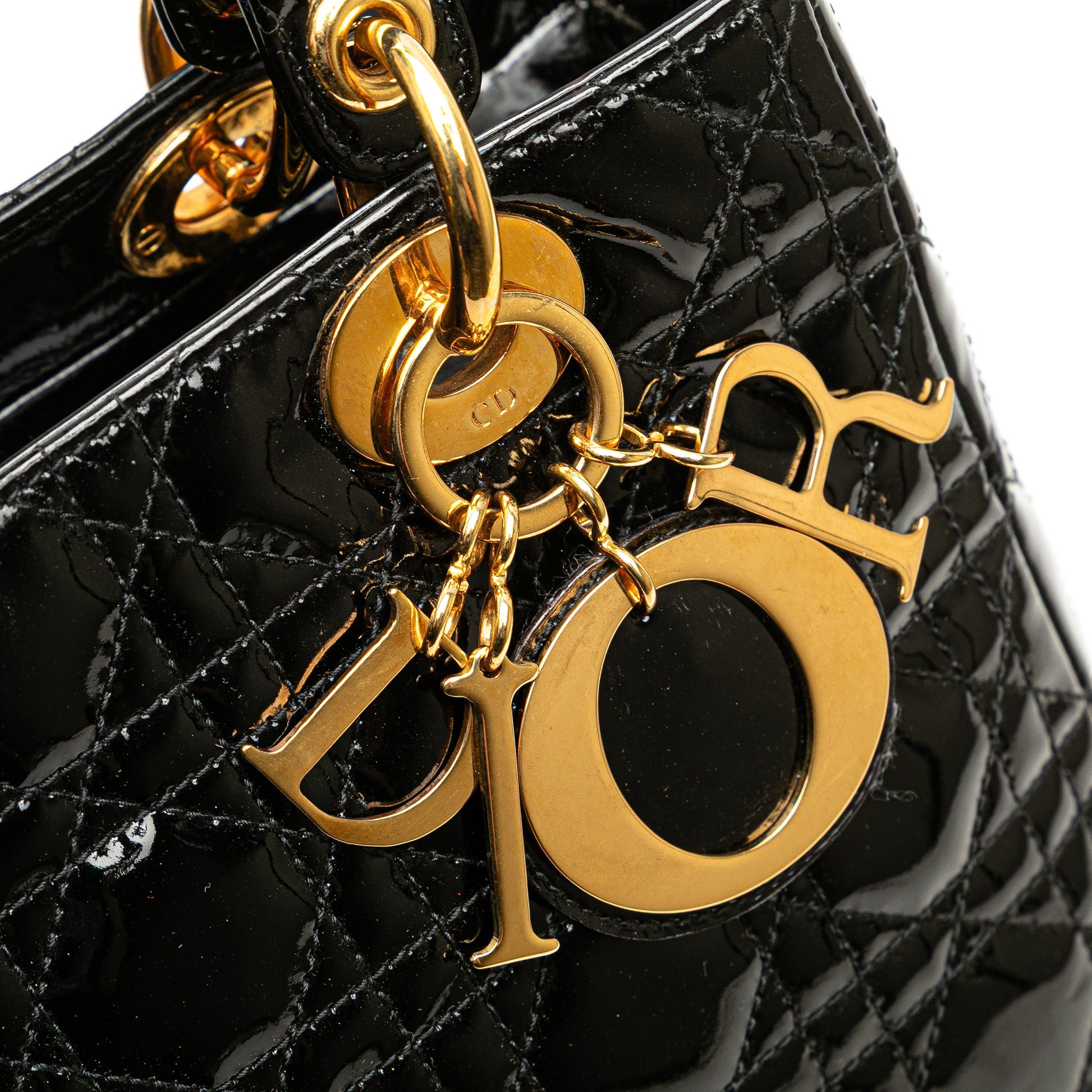 Dior Medium Patent Cannage Lady Dior