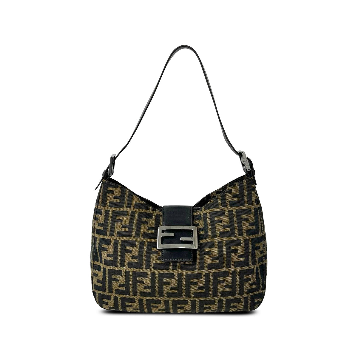 Fendi Zucca Canvas Shoulder Bag — Brown
