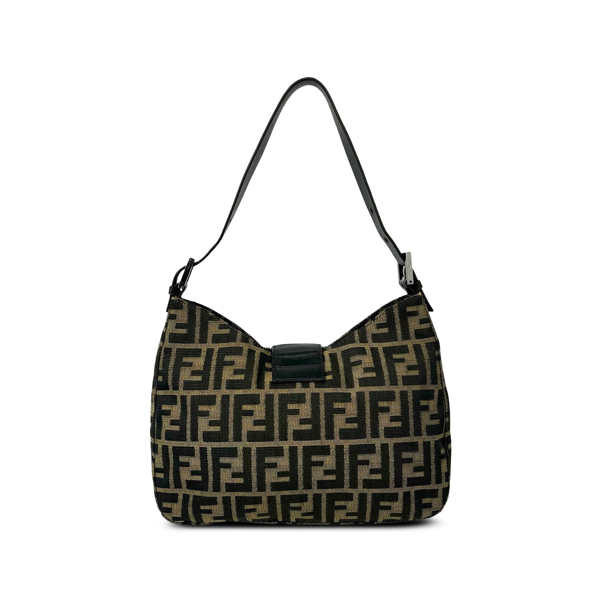 Fendi Zucca Canvas Shoulder Bag — Brown