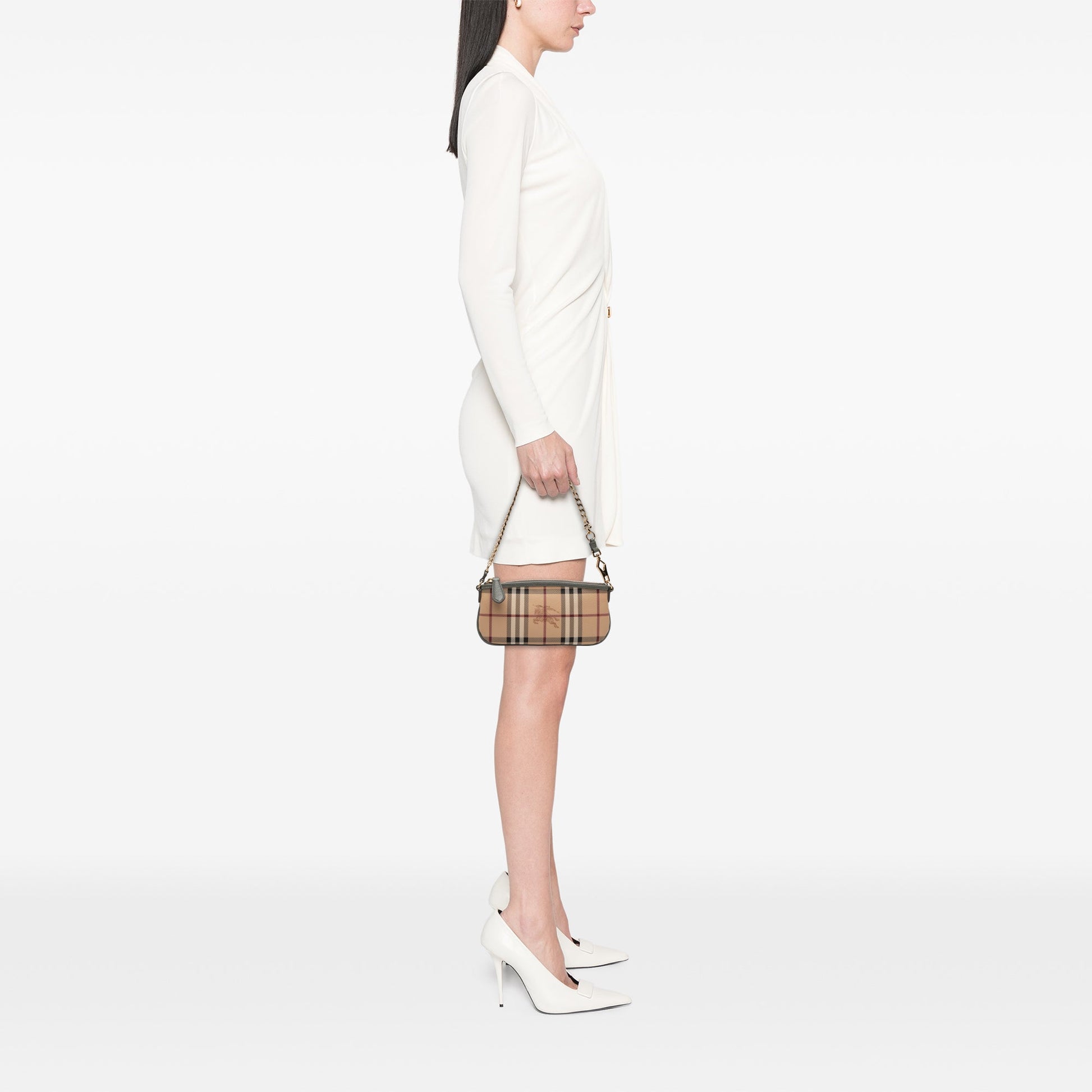Burberry Haymarket Check Coated Canvas Clara Pochette