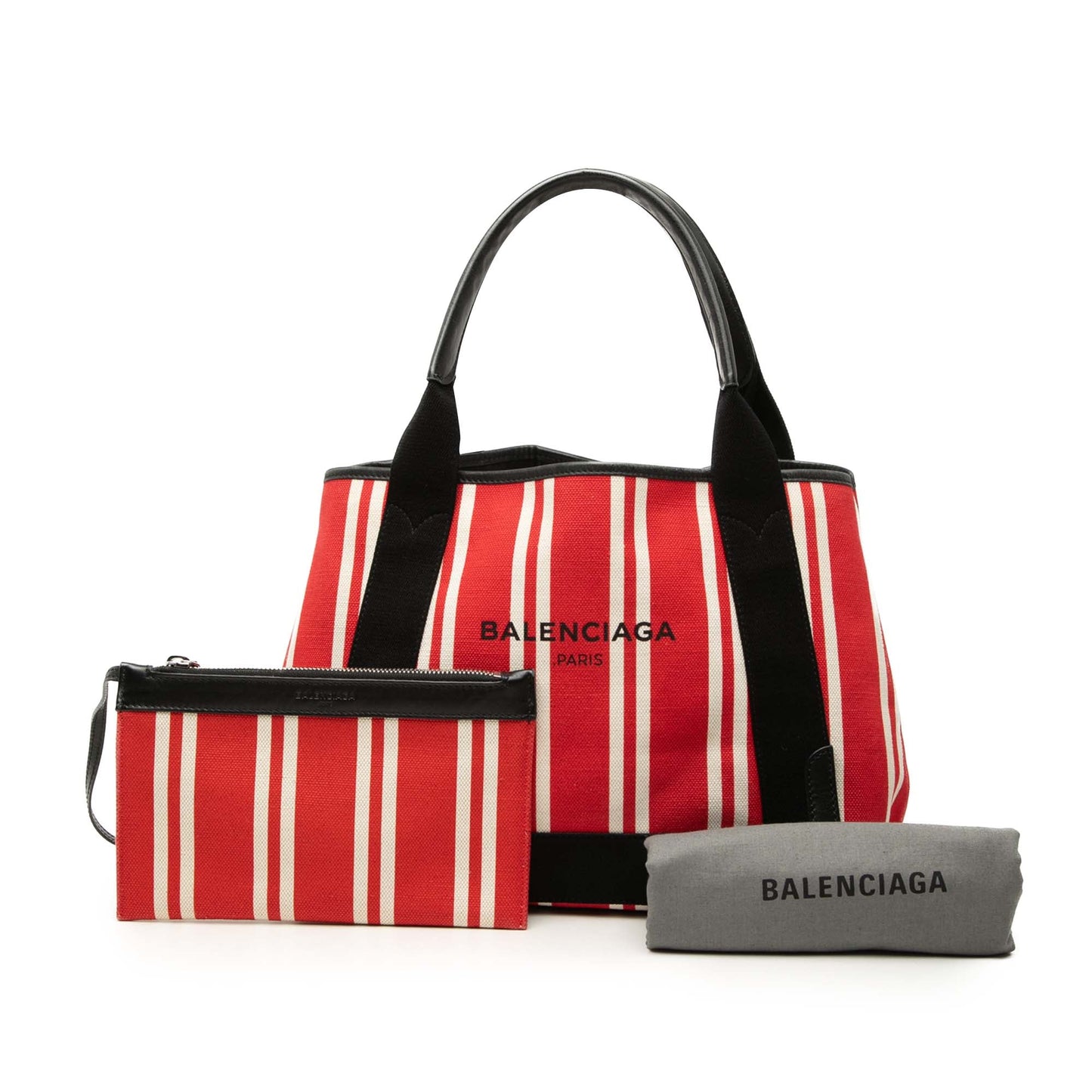 Balenciaga Canvas Striped Navy Cabas S