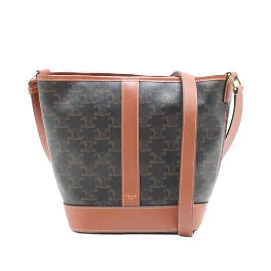 Celine Small Triomphe Coated Canvas Bucket Bag