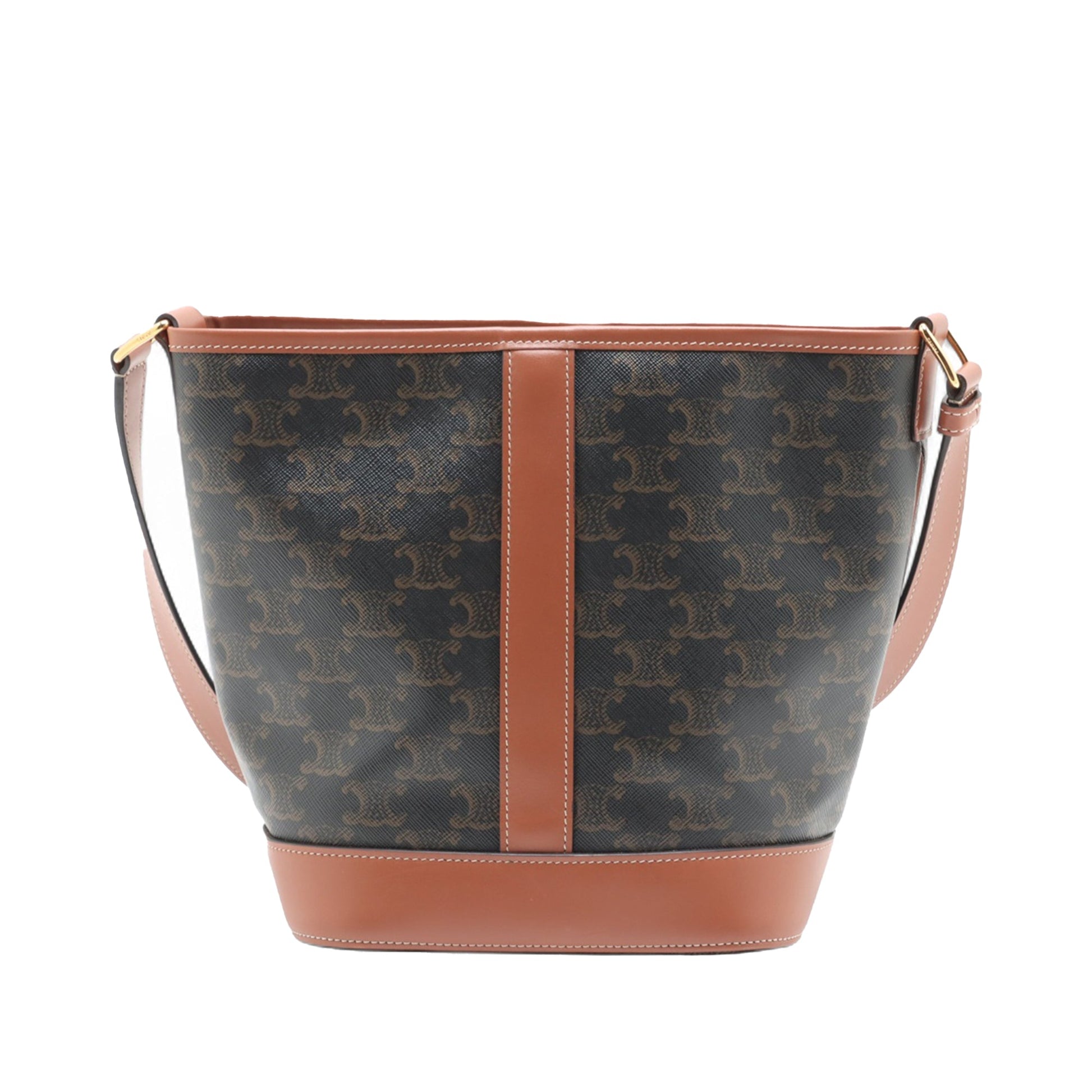 Celine Small Triomphe Coated Canvas Bucket Bag