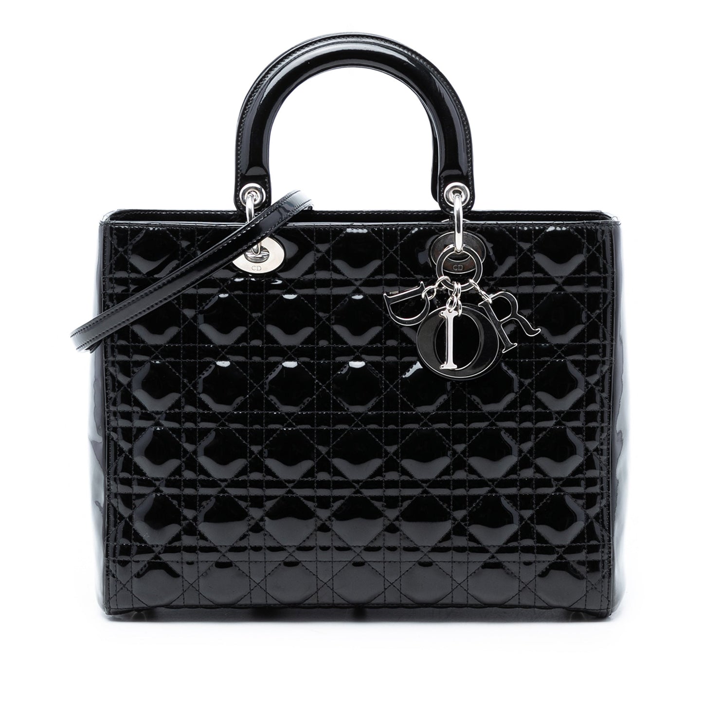 Large Patent Cannage Lady Dior