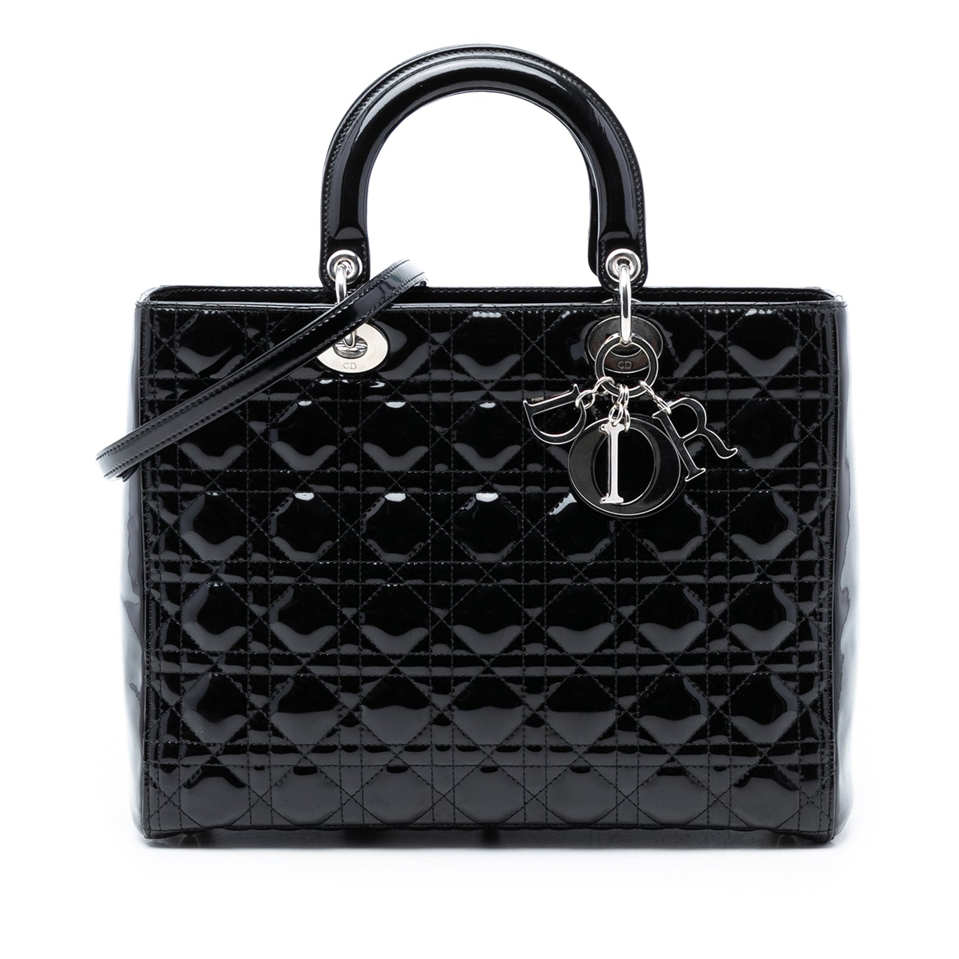 Large Patent Cannage Lady Dior