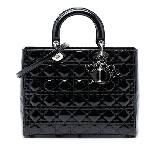 Large Patent Cannage Lady Dior