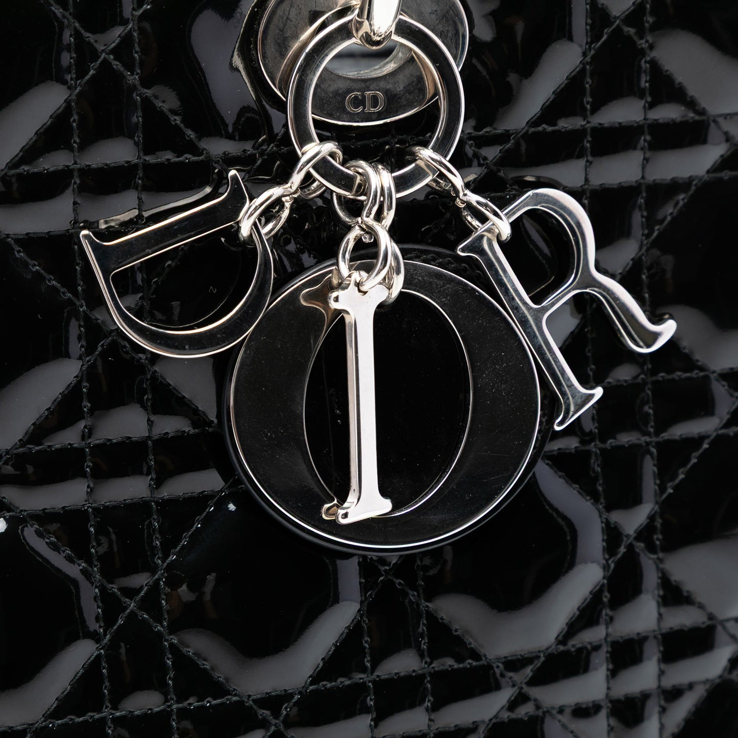 Large Patent Cannage Lady Dior