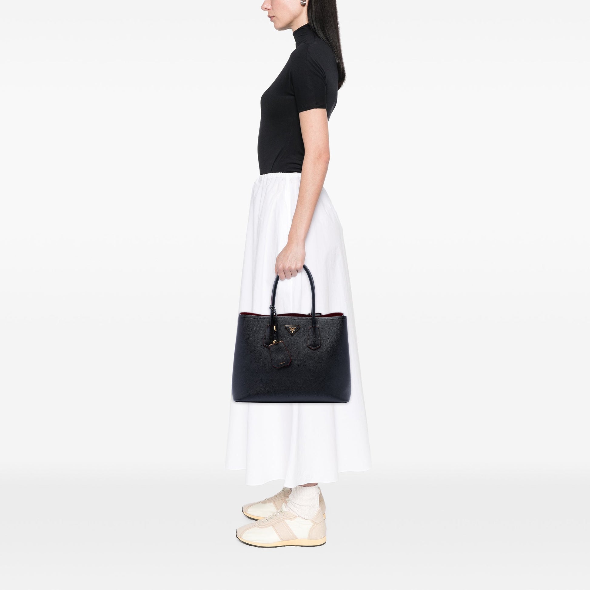 Prada Medium Saffiano Cuir Double Satchel