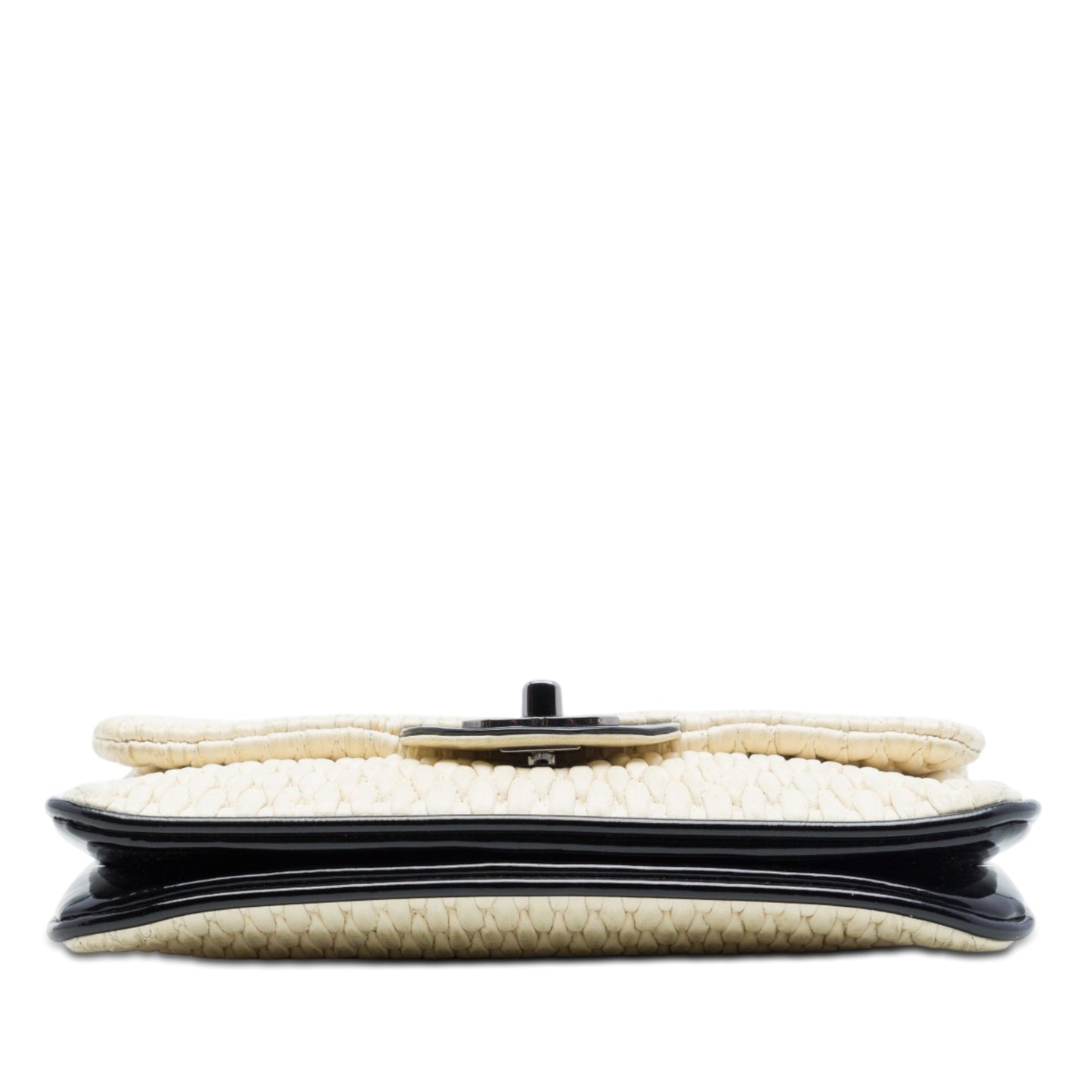 Chanel CC Bicolor Woven Lambskin and Patent Flap