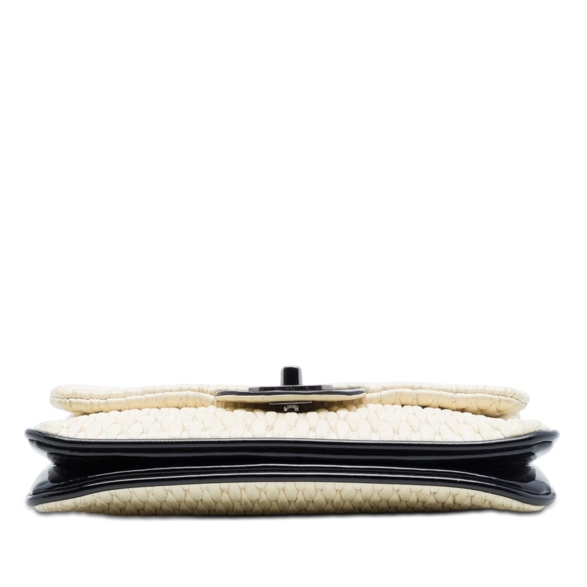 Chanel CC Bicolor Woven Lambskin and Patent Flap