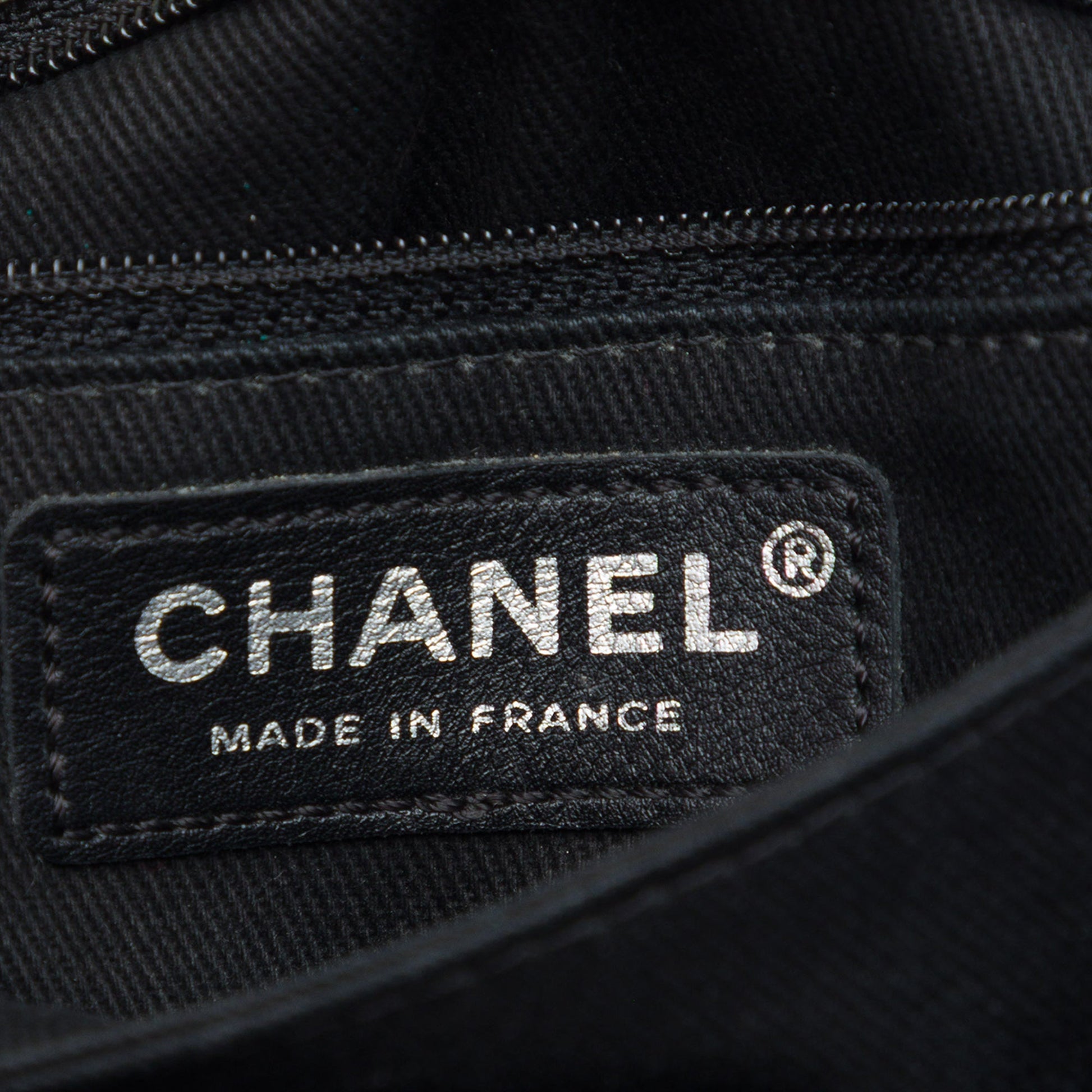 Chanel CC Bicolor Woven Lambskin and Patent Flap