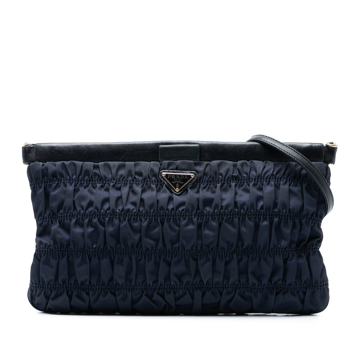 Prada Tessuto Gaufre Crossbody — Blue