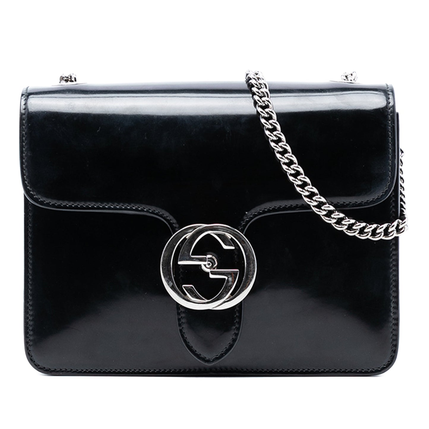 Gucci Small Polished Calfskin Interlocking G Dollar Crossbody