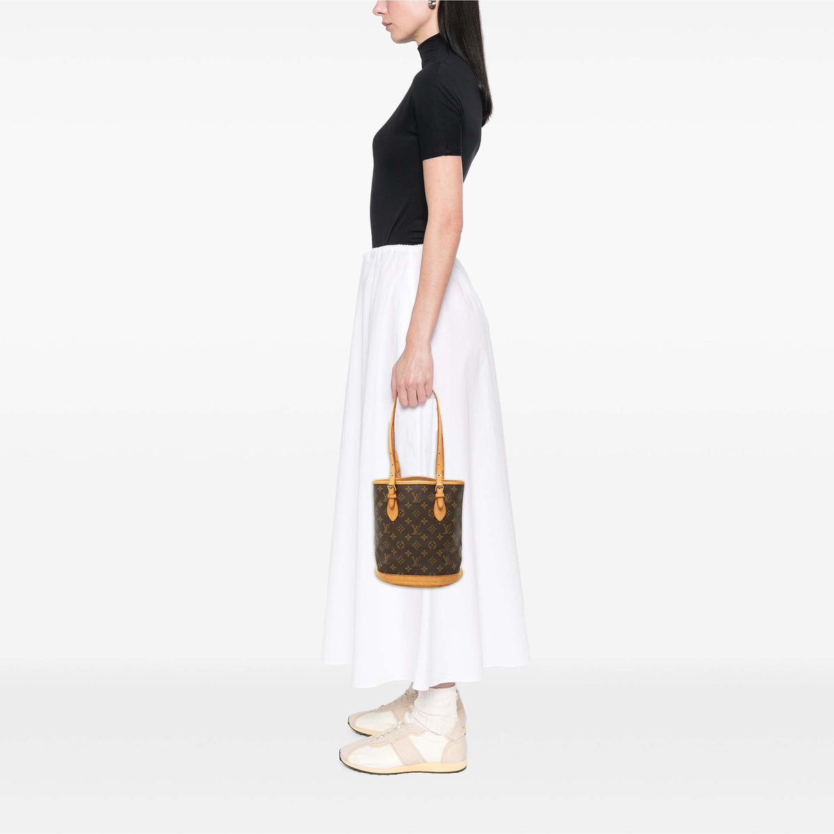 Louis Vuitton Monogram Petit Bucket — Brown