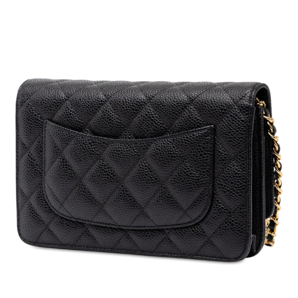 Chanel CC Quilted Caviar Wallet on Chain