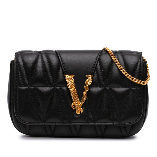 Versace Mini Quilted Leather Virtus V Crossbody