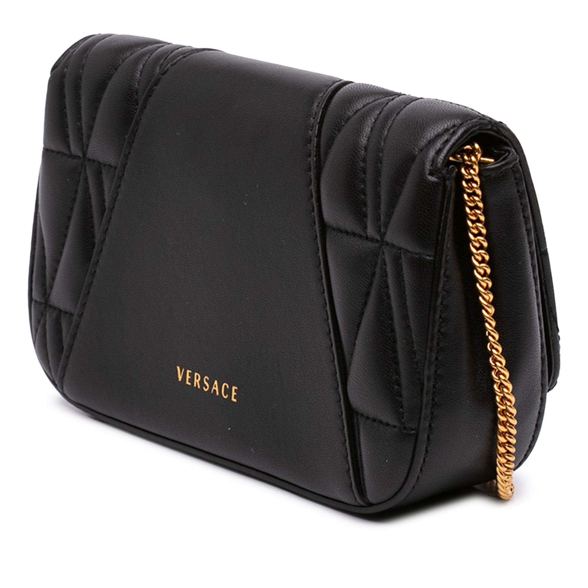 Versace Mini Quilted Leather Virtus V Crossbody