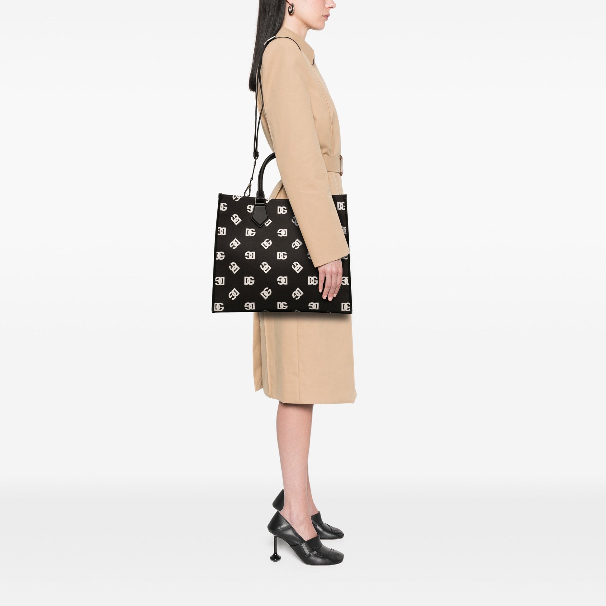 Dolce & Gabbana Large Logo Canvas Shopping Tote