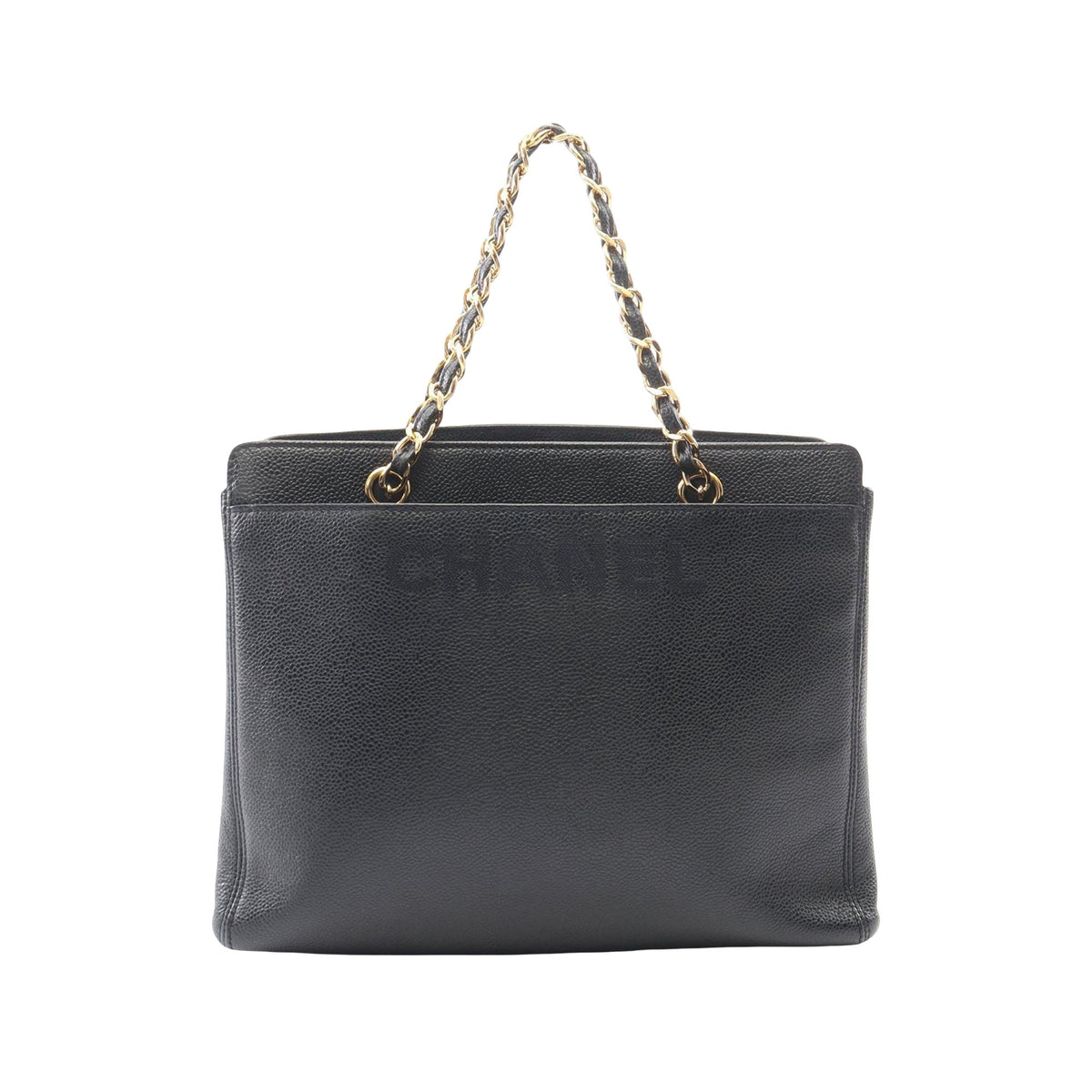 Chanel Caviar Logo Chain Tote