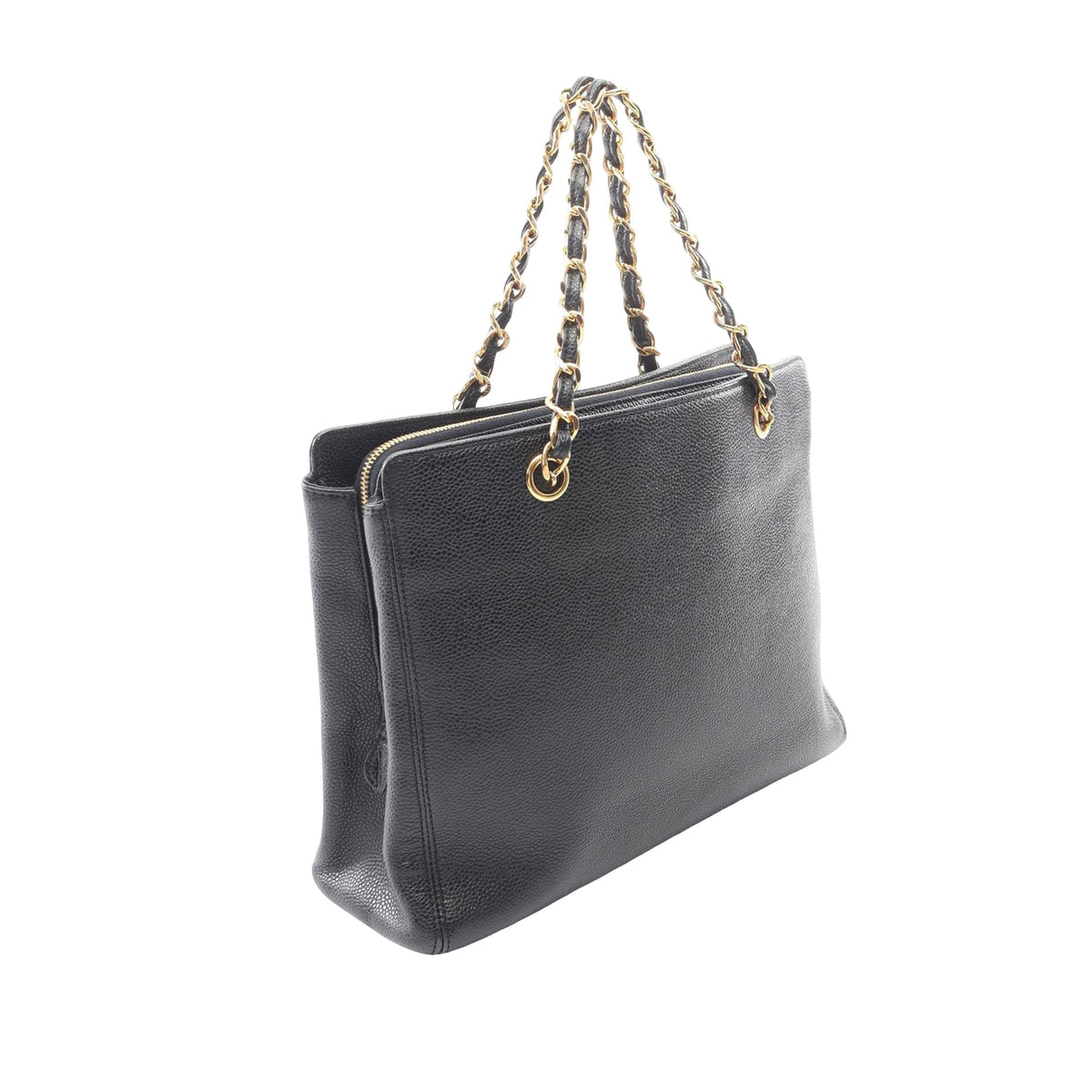 Chanel Caviar Logo Chain Tote