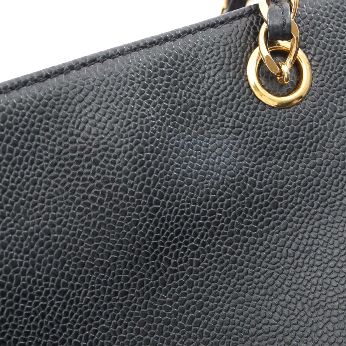 Chanel Caviar Logo Chain Tote