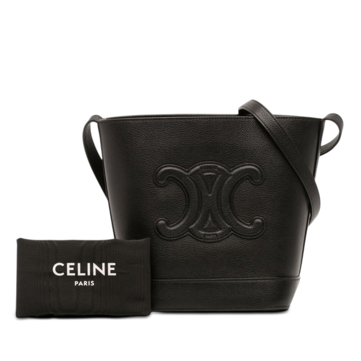 Celine Small Calfskin Cuir Triomphe Bucket Bag