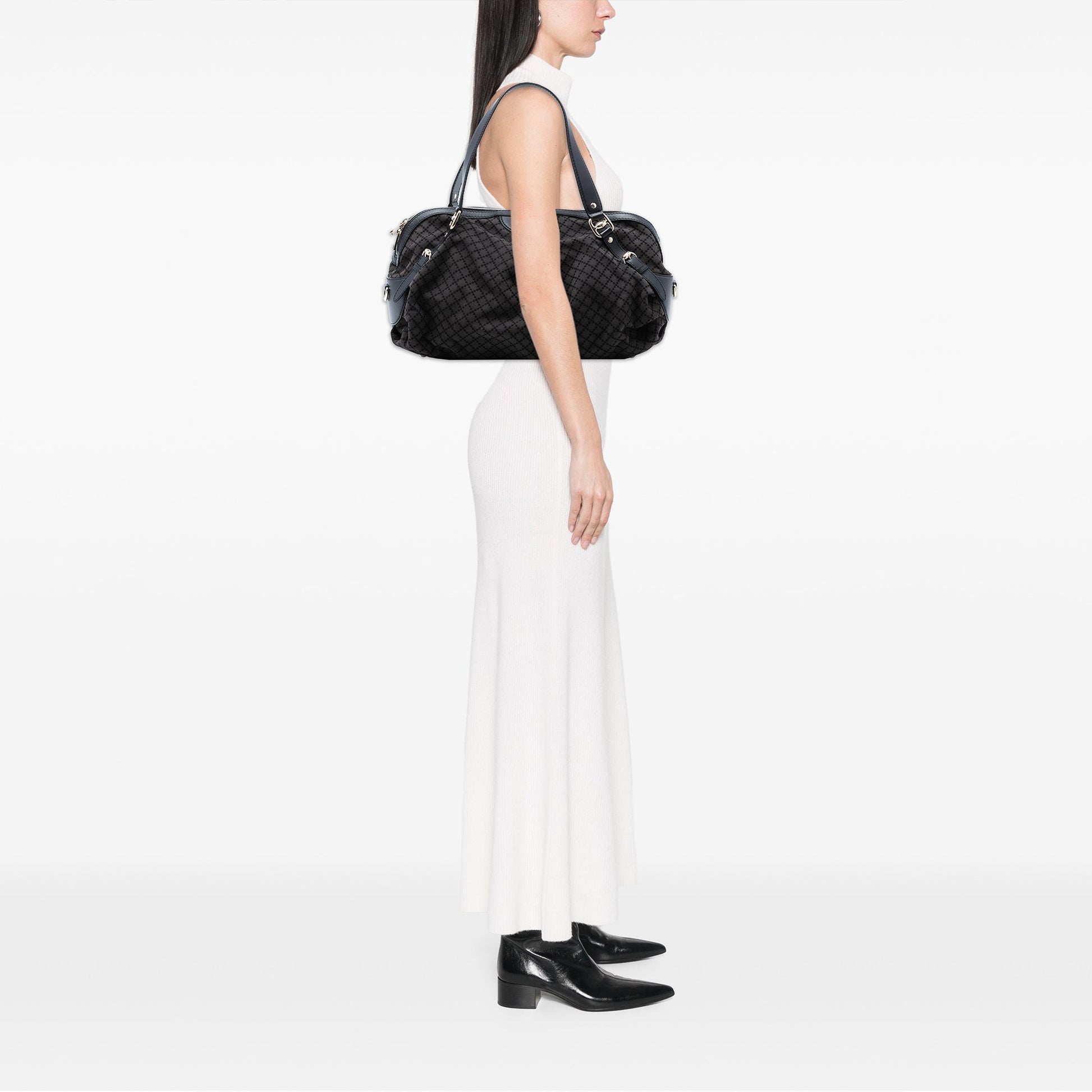 Diamante Canvas Bridle Satchel