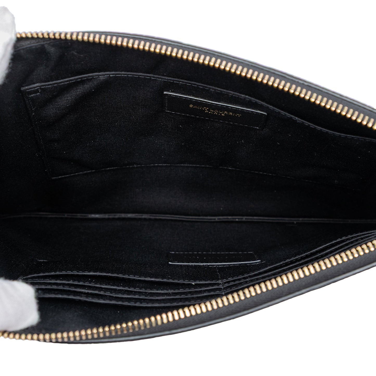 Saint Laurent Croc Embossed Leather Tiny Monogram Zipped Tablet Holder