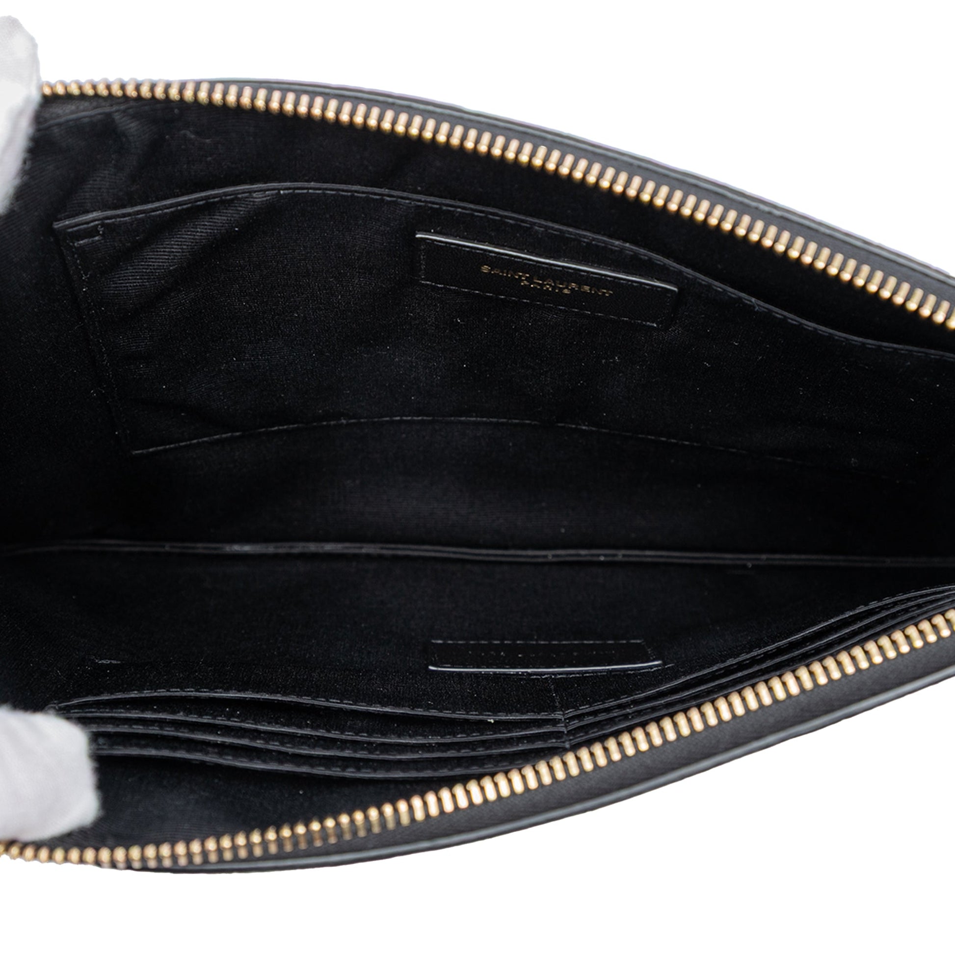 Saint Laurent Croc Embossed Leather Tiny Monogram Zipped Tablet Holder