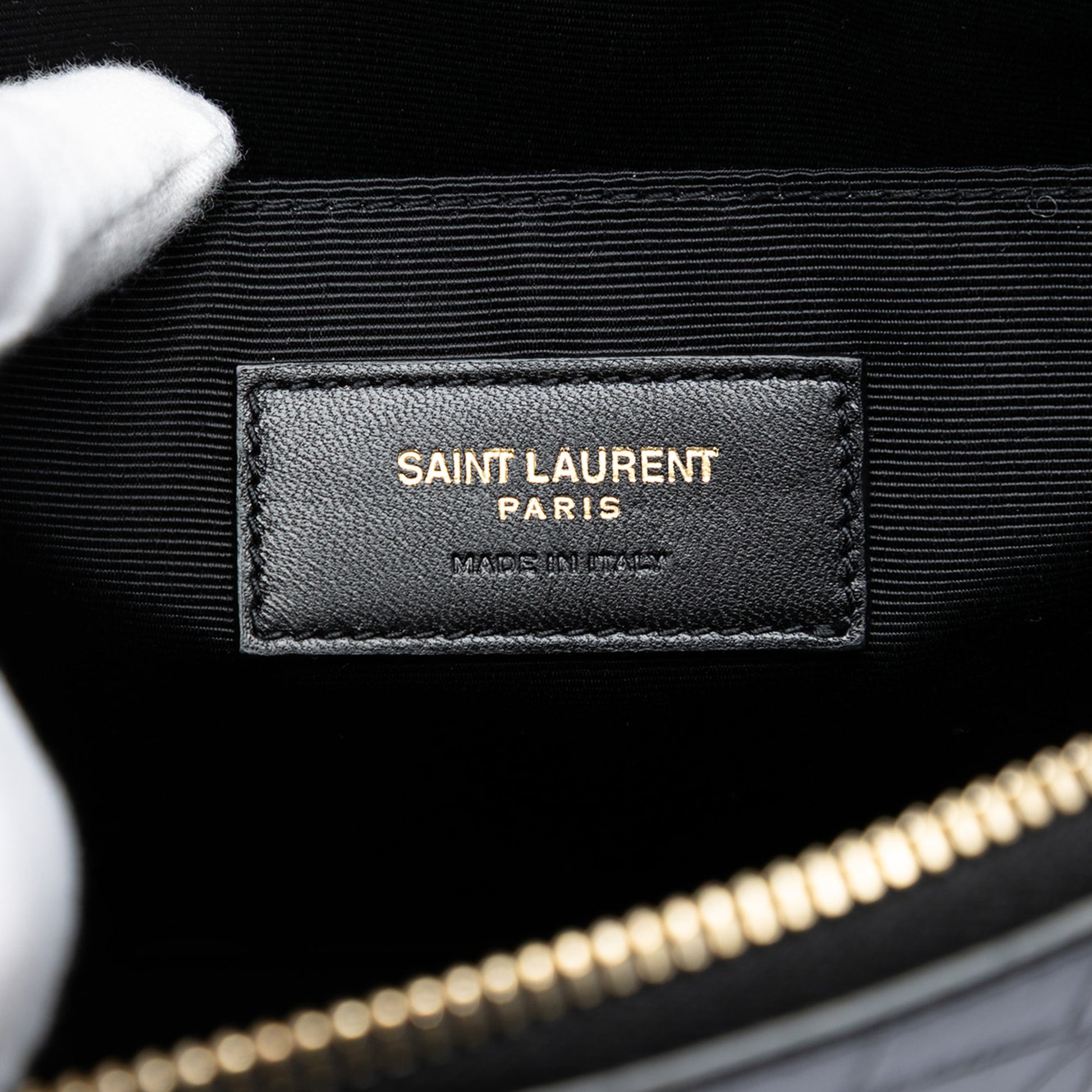 Saint Laurent Croc Embossed Leather Tiny Monogram Zipped Tablet Holder