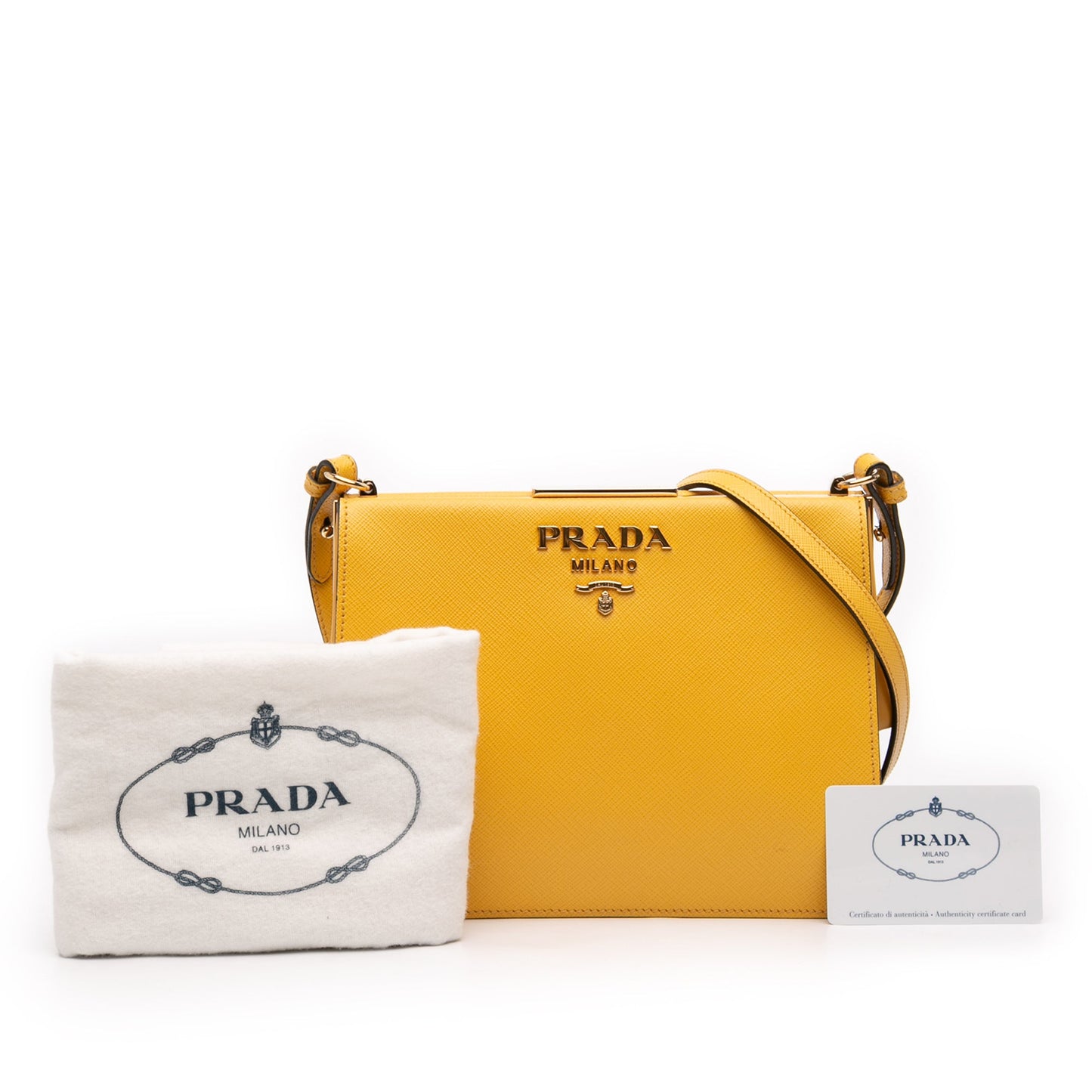 Prada Saffiano City Light Frame Crossbody