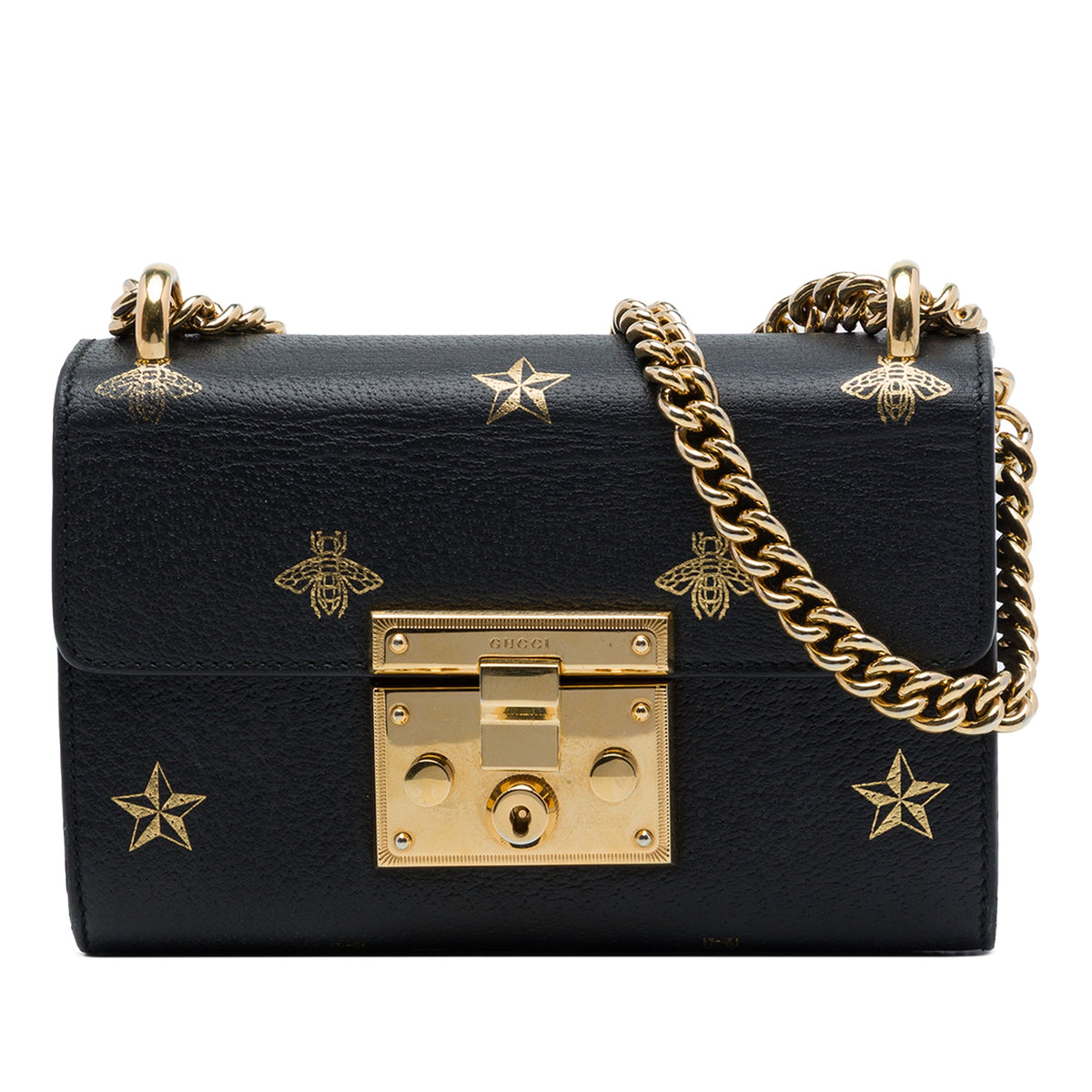 Gucci Small Calfskin Bee Star Padlock Crossbody
