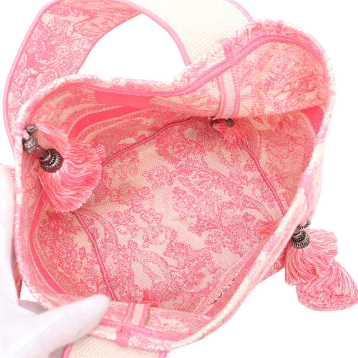 Dior Canvas Embroidered Toile De Jouy D Bubble Bucket Bag — Pink