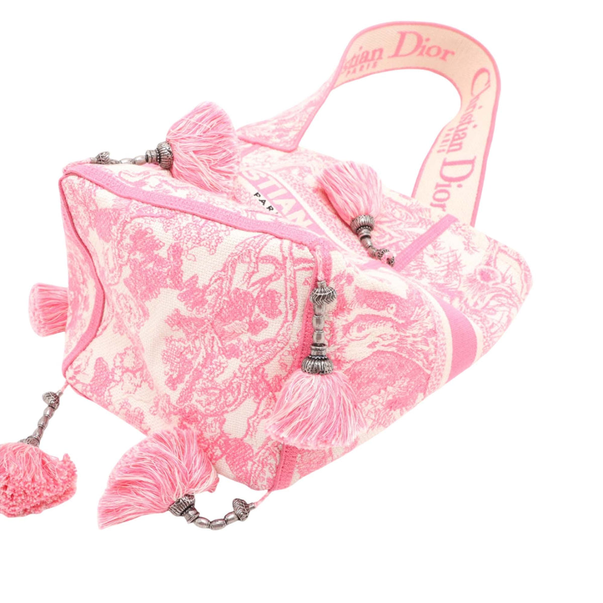 Dior Canvas Embroidered Toile De Jouy D Bubble Bucket Bag — Pink