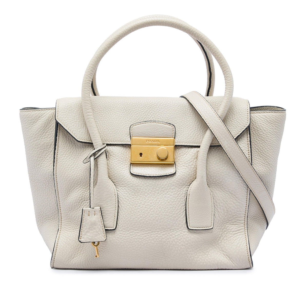 Prada Vitello Daino Sound Lock Satchel