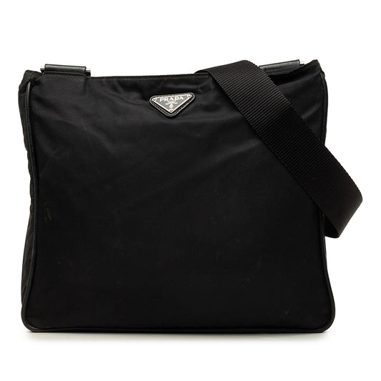 Prada Tessuto Zip Top Crossbody — Black