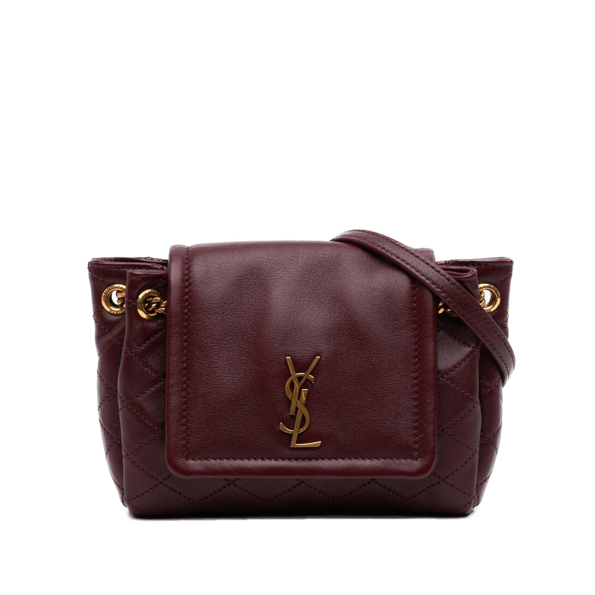 Saint Laurent Mini Quilted Lambskin Monogram Nolita Bag