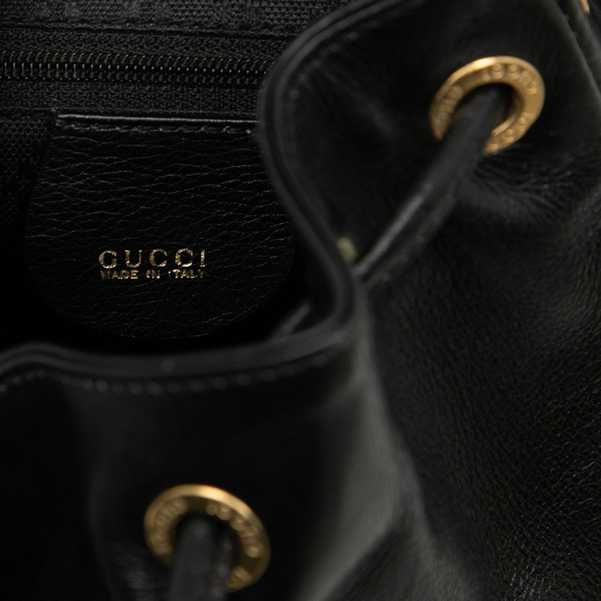 Gucci Calfskin Bamboo Drawstring Backpack