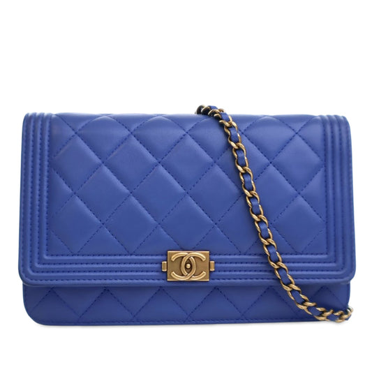 Chanel Quilted Lambskin Boy Wallet On Chain