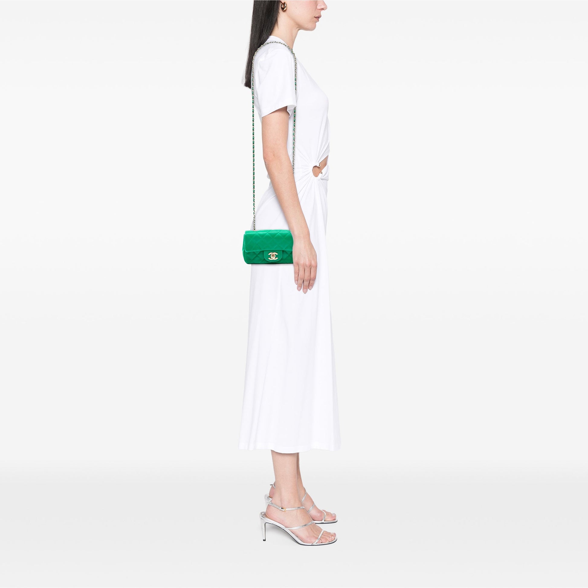Chanel Extra Mini Rectangular Classic Satin Single Flap