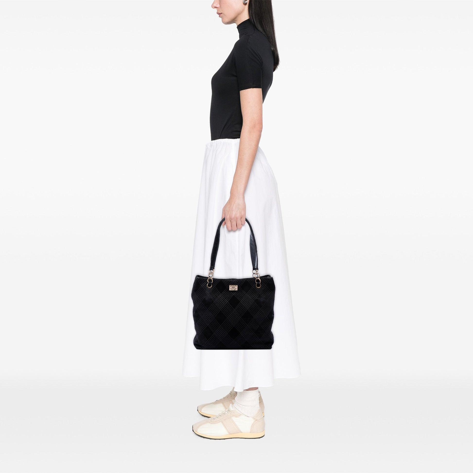 Chanel CC Suede Wild Stitch Tote