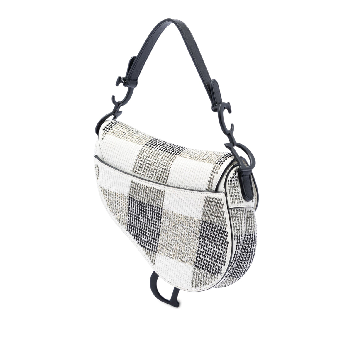 Dior Mini Sequin and Beads Embellished Calfskin Saddle Bag