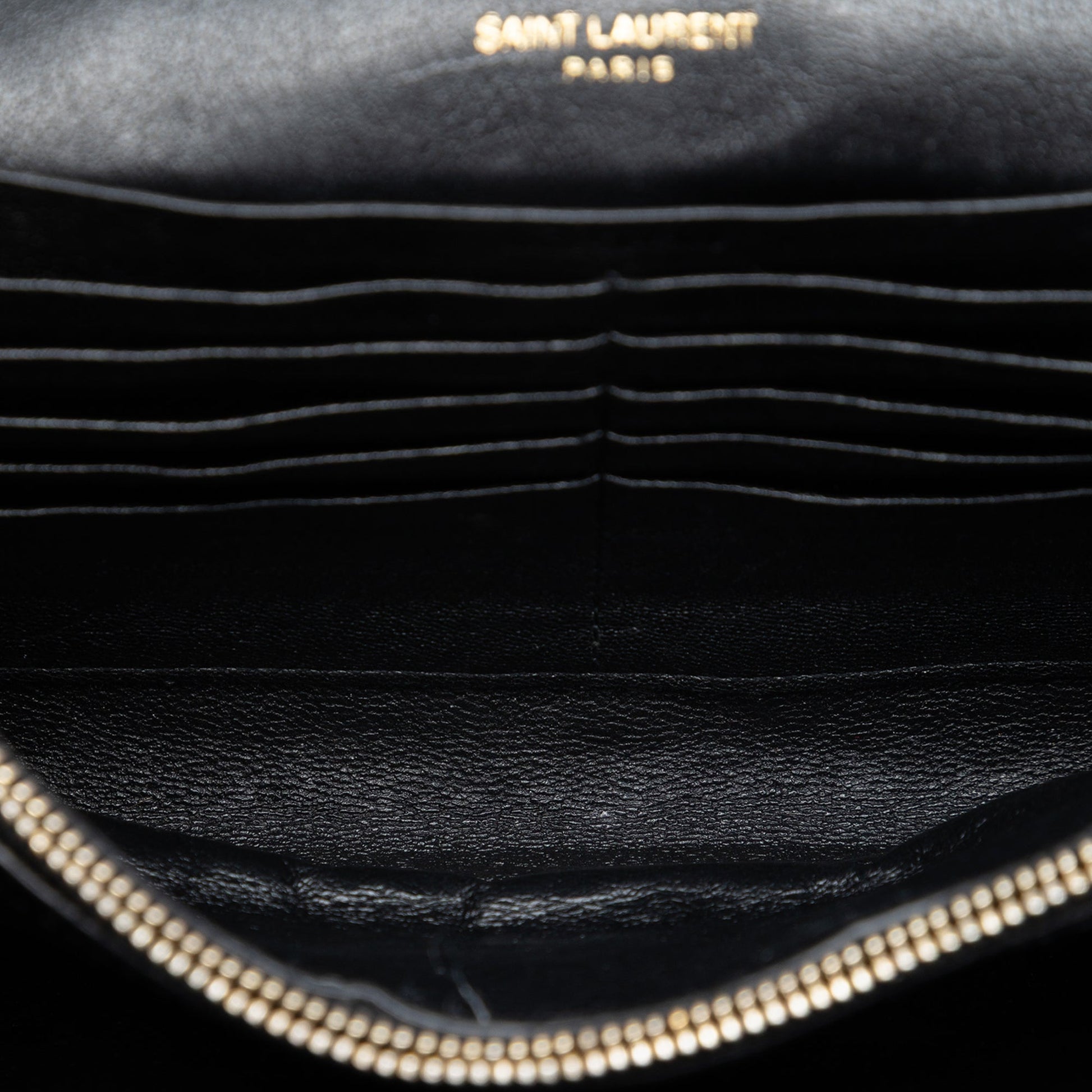 Saint Laurent Quilted Diamond Lambskin Becky Wallet on Chain