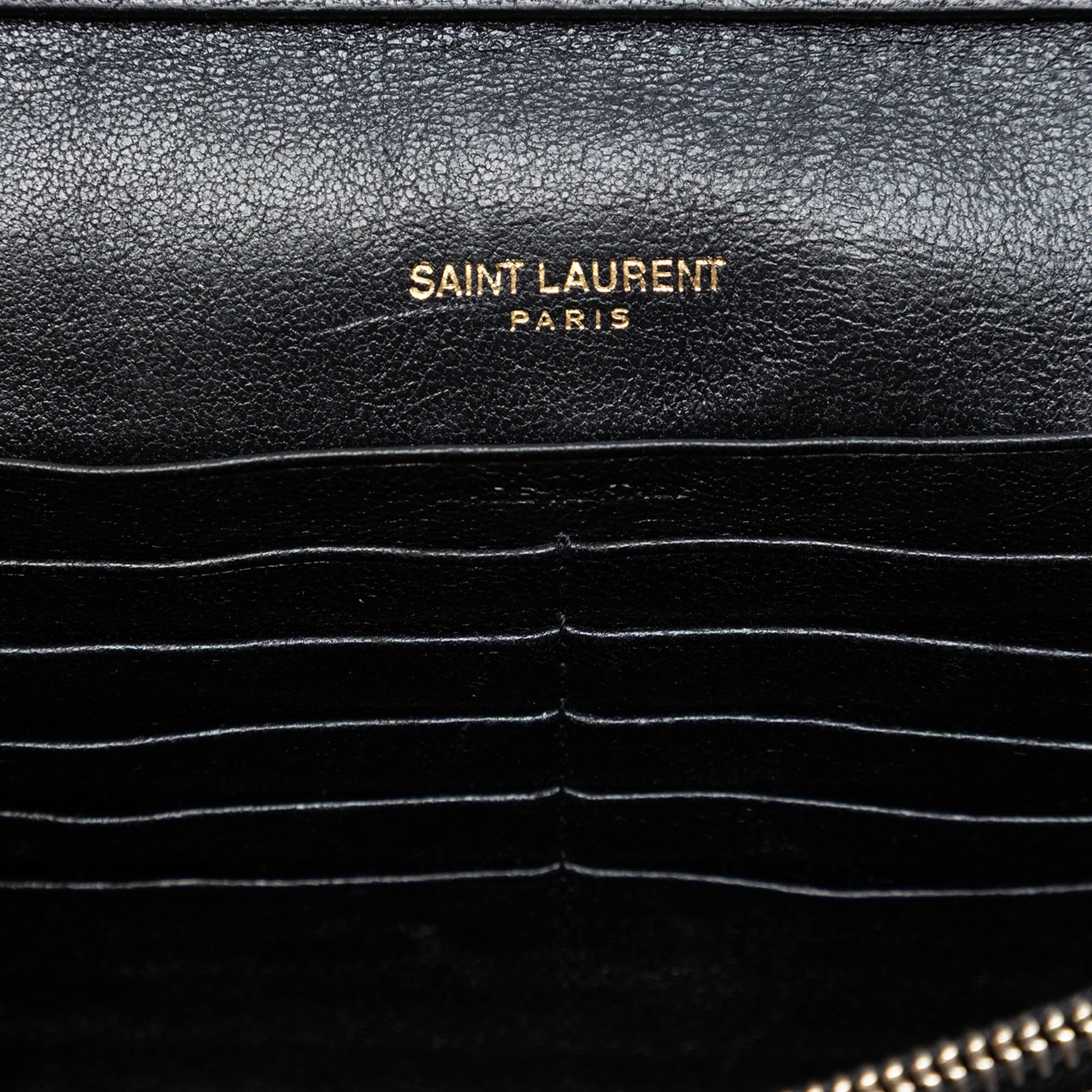 Saint Laurent Quilted Diamond Lambskin Becky Wallet on Chain