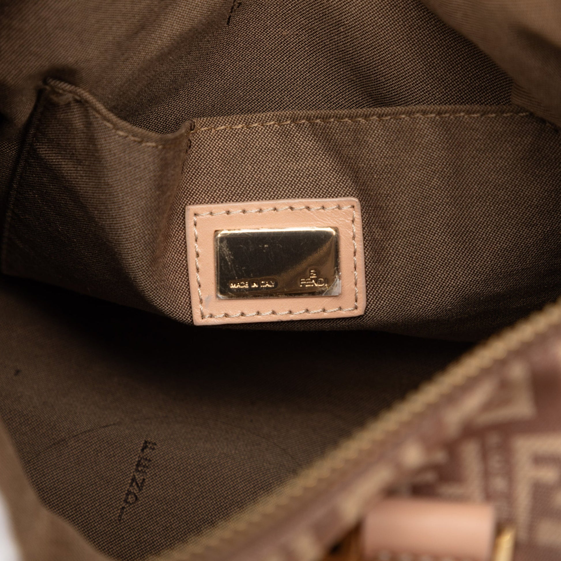 Fendi Small Zucchino Canvas Forever Bauletto Boston Bag