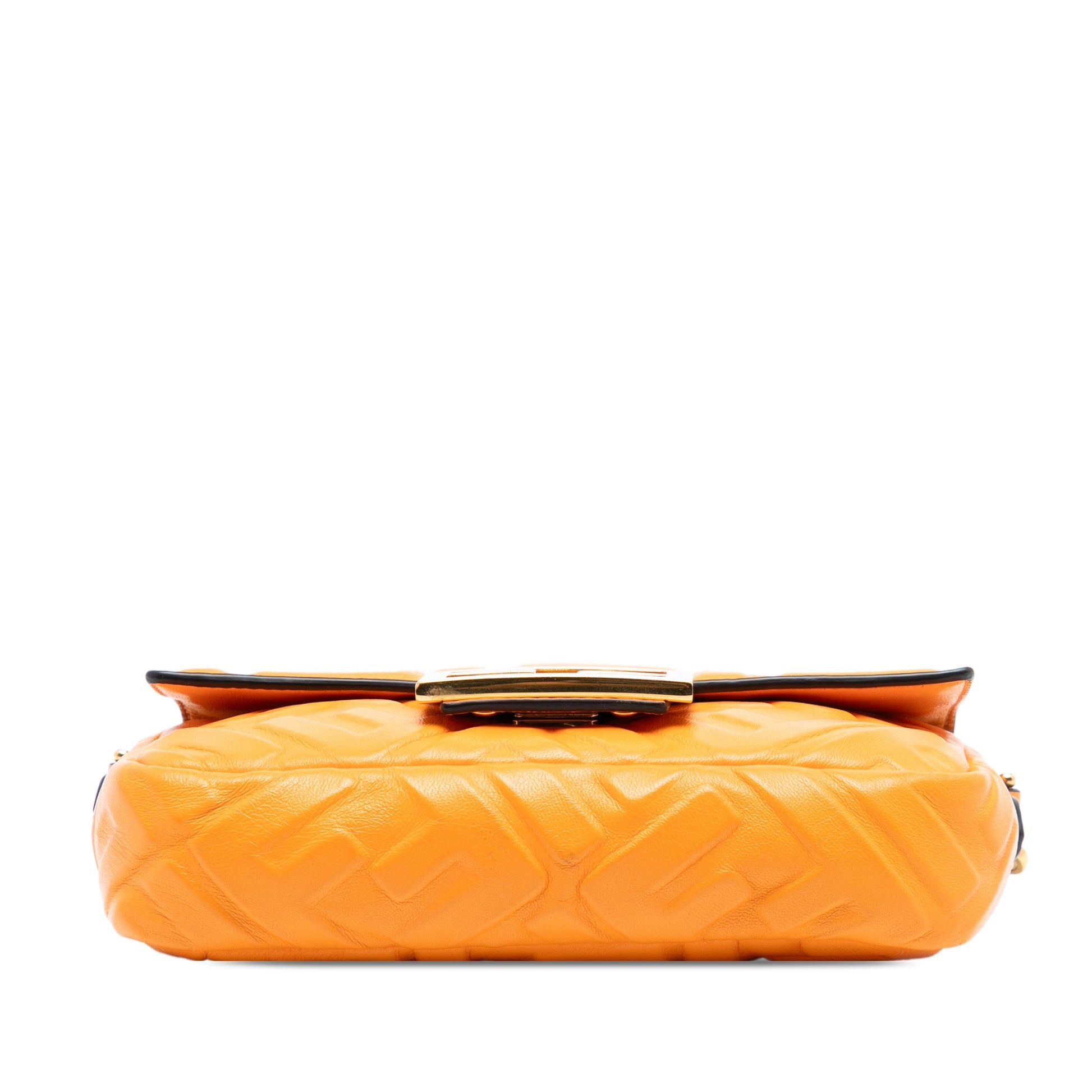 Fendi Mini Zucca Embossed Leather Baguette Satchel