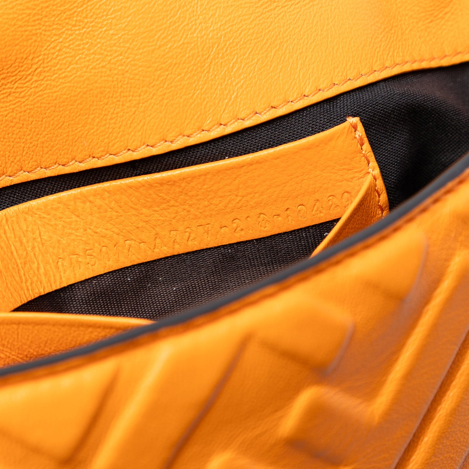 Fendi Mini Zucca Embossed Leather Baguette Satchel