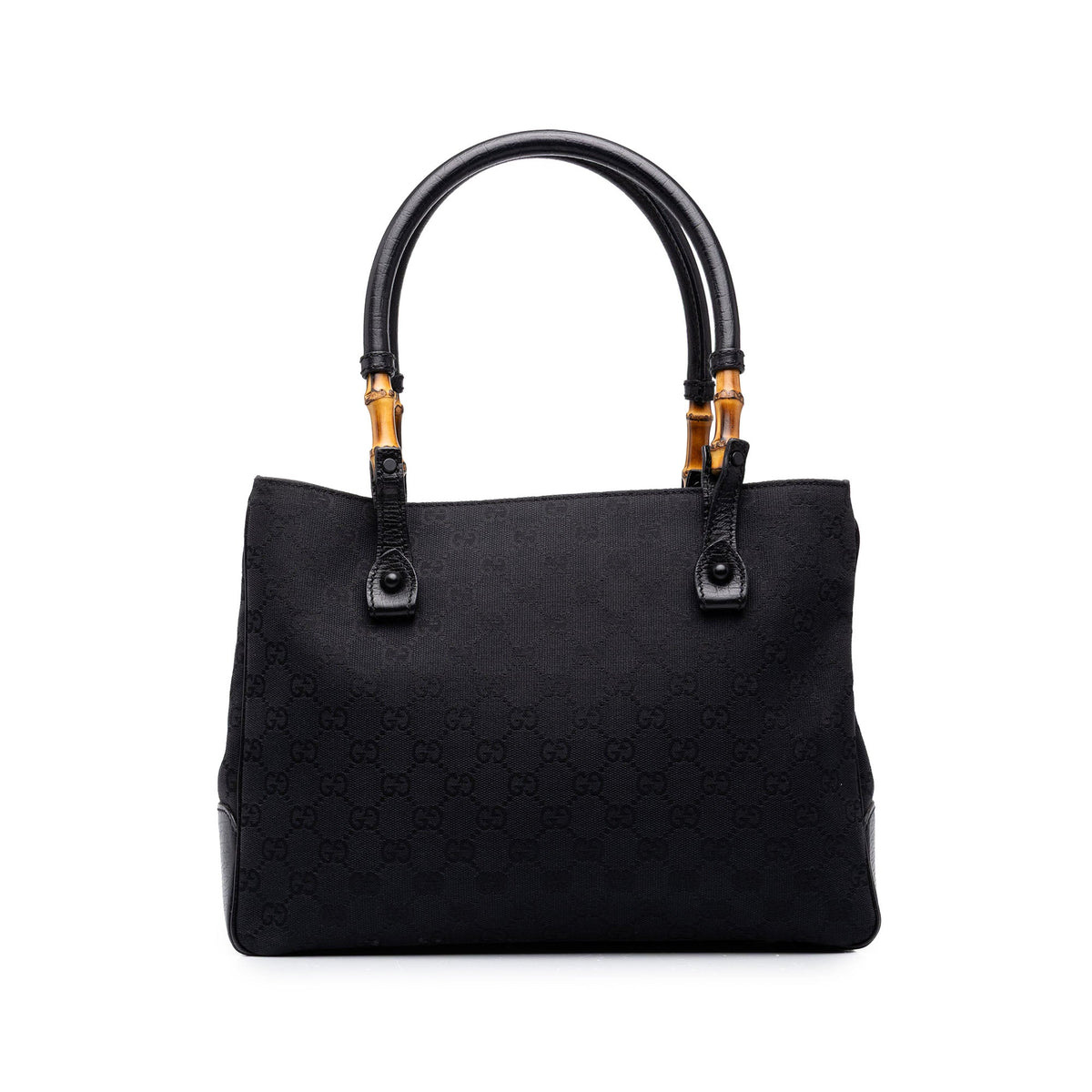 Gucci GG Canvas Bamboo Tote — Black